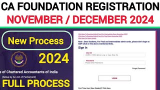 How to registration for ca foundation december 2024  ca foundation registration process 2024 ca [upl. by Anomahs]