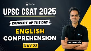 UPSC CSAT English Comprehension 2025  CSAT English Comprehension PYQ  CSAT English EduTap Classes [upl. by Vida255]