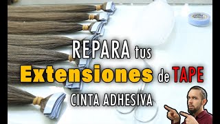 👉PASO A PASO🧴 Como PREPARAR LIMPIAR y ARREGLAR Extensiones ADHESIVAS de TAPE O CINTA [upl. by Yelkao779]