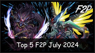 5 F2PBUDGET DECKS  JULY 2024 duel links [upl. by Hayila21]