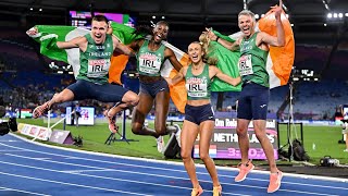 Everything we dream of  Irelands 4 x 400m mixed relay team react to European gold win [upl. by Odrick]