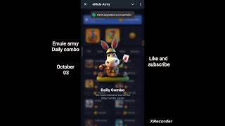 Emule army daily combo card 03 October 2024 emule army combo today youtubeshorts [upl. by Ariaek337]