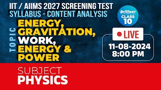 IITAIIMS 2027 Screening Test  Syllabus  Content Analysis  Physics  11082024  0800 PM [upl. by Atalaya]