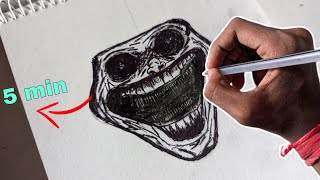 TROLL FACE DRAWING how to draw troll face troll trollface trollfacedrawing [upl. by Yelknirb]