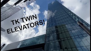 AWESOME TK TWIN at the TKE Elevator Test Tower in Atlanta GA with Freight Elevators [upl. by Mallen]