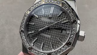 Audemars Piguet Royal Oak Diamond Bezel 15451STZZ1256ST02 Audemars Piguet Watch Review [upl. by Cristoforo]