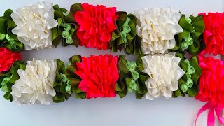 Photo Frame Mala Garland  Artificial Flowers Garland  Ribbon Craft  SUJATA DAS [upl. by Nuhs539]