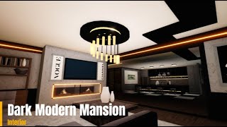 Bloxburg  Dark Modern Mansion  Interior  Full Tour Speedbuild Roblox [upl. by Natica]