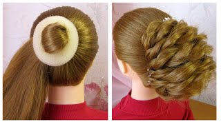 Amazing Easy Messy Bun Hairstyle ❤️ French Roll Hairstyle Step By Step ❤️ Chignon de soirée mariage [upl. by Caniff]