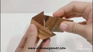 TETRAHEDRON STYLE PUZZLE BOX a wooden teaser by DILEMMA GAMES [upl. by Ilamad]