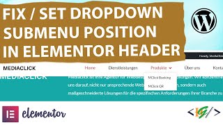 How to Fix  Set Dropdown Submenu Position in Header Elementor WordPress  Sub Menu [upl. by Werbel]