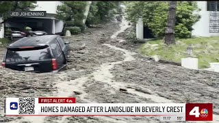 Landslide damages several homes in Beverly Crest [upl. by Epifano]