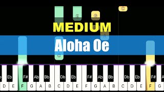 Piano Tutorial Aloha Oe  Liliuokalani MEDIUM [upl. by Gagne386]