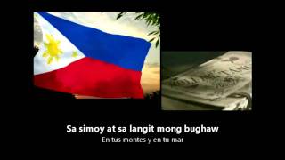 HD Philippine National Anthem  Lupang Hinirang  Filipino y Español Lyrics [upl. by Elocn672]