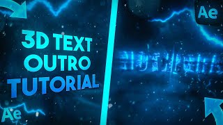 • How To Make a 3D TEXT OUTRO for your edits on After Effects  step by step tutorial • [upl. by Noevart]