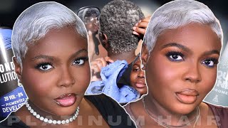 How I CUT BLEACH TONE and STYLE my PLATINUM HAIR  using Blonde Solutions [upl. by Younger141]