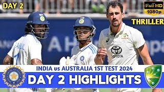 India vs Australia 1st Test Day 2 Highlights 2024  IND vs AUS 1st Test Day 2 Highlights 2024 [upl. by Elrebma]