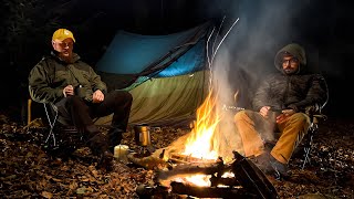 Overnight Camping in the Autumn Forest amp Campfire cooking [upl. by Vladamar698]