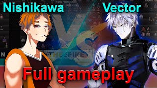 Nishikawa vs Vector SRank vs Cyborg Full gameplay Best players The Spike Volleyball 3x3 [upl. by Notffilc]