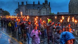 quotBloody Scotlandquot Torchlit Procession with Pipe Band  Stirling 2023 [upl. by Marbut272]