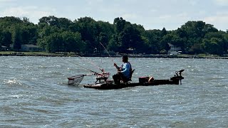 Catfishing in rough waterSandusky Bay [upl. by Bartolome]