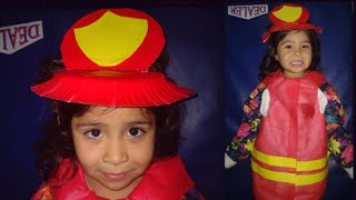 Disfraz de bombero para niños como armar casco de bombero para niñosdía del bombero [upl. by Atiuqer216]