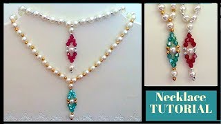 10 MINS Diy Necklace Beaded necklace tutorial How to make simple necklace in no time [upl. by Meingolda199]