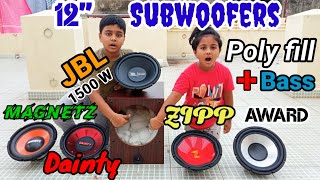 SubWoofer Speaker  12 Inch  Polyfill fiber  JBL  Dainty  ZIPP  Award  Magnetz  GKS Info Tech [upl. by Anma]