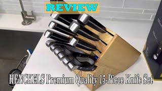 HENCKELS Premium Quality 15Piece Knife Set Review  Is It Worth It [upl. by Cirdnek]