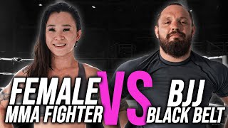 Female MMA Fighter vs BJJ Black Belt  NO GI Sparring Breakdown [upl. by Kolodgie]