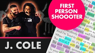 J Cole on First Person Shooter  Lyrics Rhymes Highlighted 460 [upl. by Yekcim]