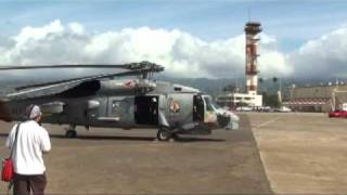 SH60B FINAL LANDING PACIFIC AVIATION MUSEUM [upl. by Ahsiadal]