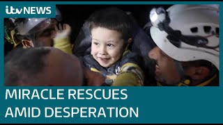 TurkeySyria earthquake Miracle rescues among the despair as children pulled from rubble  ITV News [upl. by Bresee]