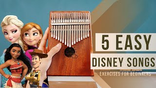 5 Easy Beginner Disney Kalimba Songs Tutorial [upl. by Lapo]