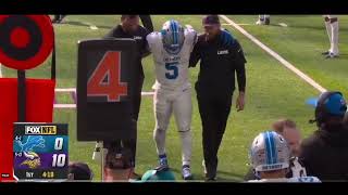 David Montgomery LEG INJURY  Detroit Lions vs Minnesota Vikings [upl. by Cut521]