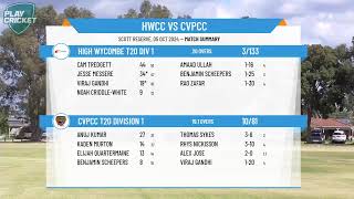 High Wycombe T20 Div 1 v CVPCC T20 Division 1 [upl. by Hinda]