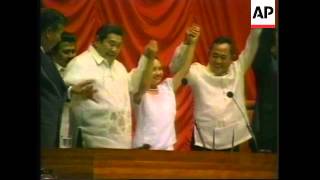 PHILIPPINES JOSEPH ESTRADA DECLARED COUNTRYS NEW PRESIDENT 2 [upl. by Brezin]