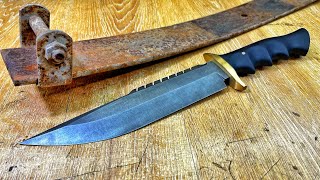 Making A Bowie Knife From An Old Spring [upl. by Mackler201]