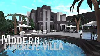 Modern concrete villa exterior 345k Roblox Bloxburg [upl. by Konstantine]