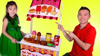 Jannie Pretend Play with Ice Cream Food Cart Toy [upl. by Gustavus]