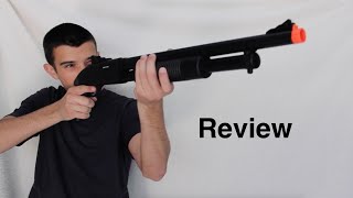 Review CYMA ZM61 Spring Pistol Grip Airsoft Shotgun [upl. by Isoj]