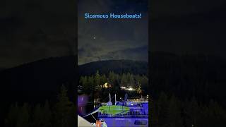 Sicamous BC Houseboat at night houseboat lake boatlife [upl. by Nosidam]