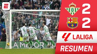 RESUMEN BETIS y BARCELONA empataron 22 GOLAZO de taquito de DIAO sobre la hora  La Liga [upl. by Gertrude]