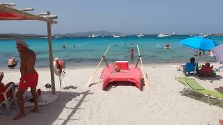 Beach walk tour Cala Sabina Sardinia Sardegna Sardinien  A beautiful beach near Olbia Italy [upl. by Aihsotan]