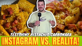 UVAŘIL JSEM BURŽOÁZNÍ PŘEŽITEK🤠 PISTÁCIOVÉ CARBONARA🤤 RECEPT PODLE INSTAGRAMU😎 [upl. by Arvonio]