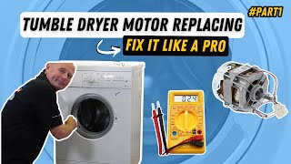 How To Fit A Tumble Dryer Motor  PART 1  On A Hotpoint Creda Indesit Ariston Machine [upl. by Scharaga961]