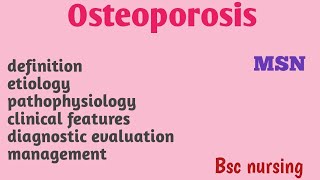 Osteoporosis bsc nursing [upl. by Clyve]