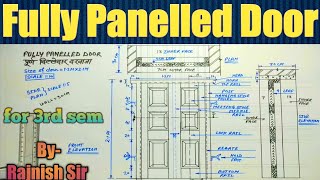 Fully panelled doorBuilding drawing rajnishkumarofficialcivile9643 [upl. by Assilana981]