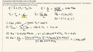 Convective Heat Transfer over a Flat Plate  Example Problem [upl. by Arta552]