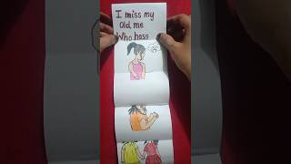 I miss my old me shorts art drawing foldingpaper subscribe [upl. by Annaed]